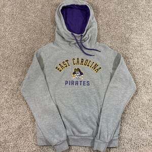 East Carolina Pirates Hoodie Womens Small Gray Embroidered NCAA ECU EUC